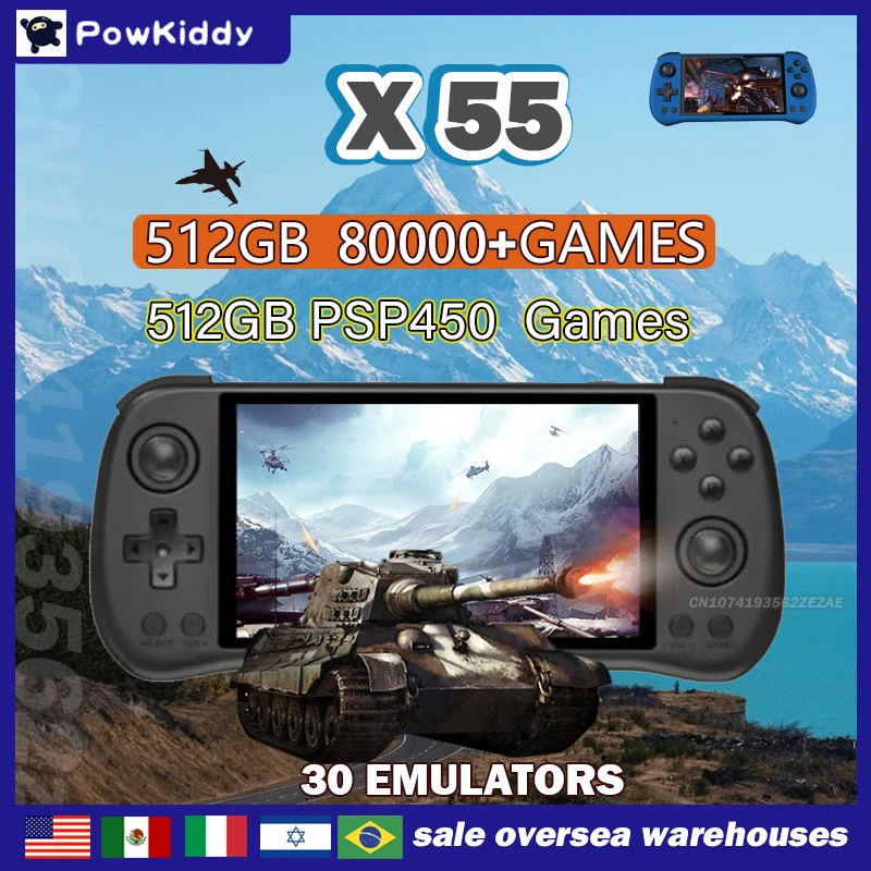 Retro Gaming Qss - 80000Games 512G POWKIDDY X55 5.5INCH IPS