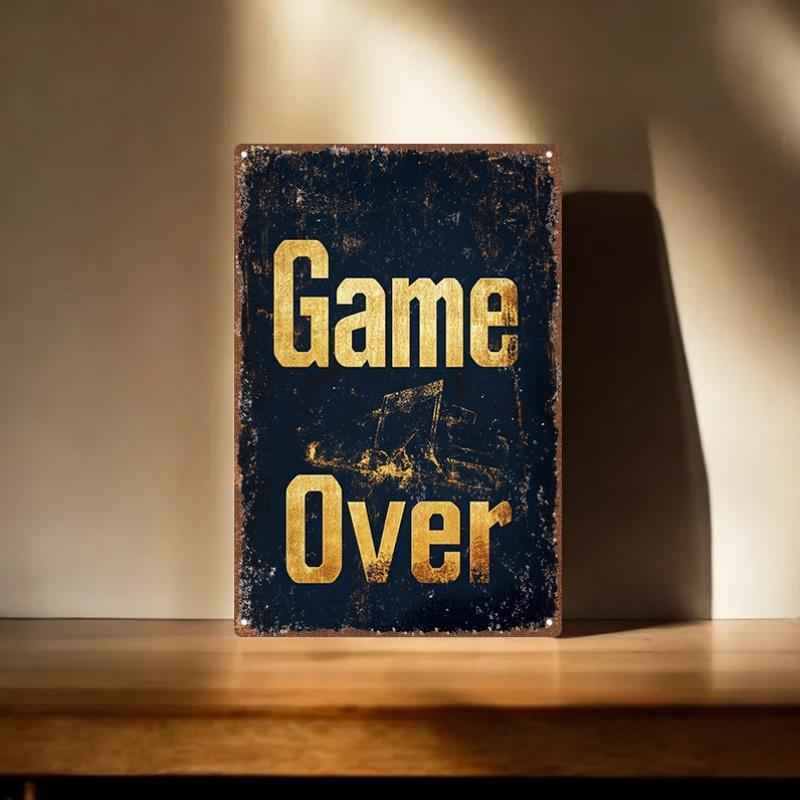 Retro Poster Gaming - Vintage Game Over Metal Tin Sign