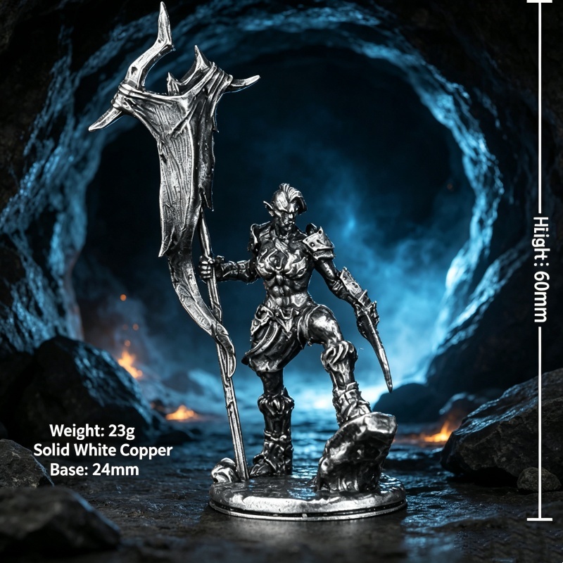 Retro Gaming Fun - Orc Warrior Miniature Metal Figurine Fantasy
