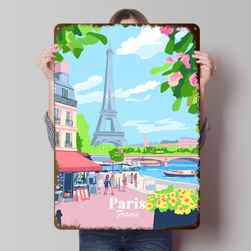 Retro Gaming France - Paris France Poster Customized Vintage Metal