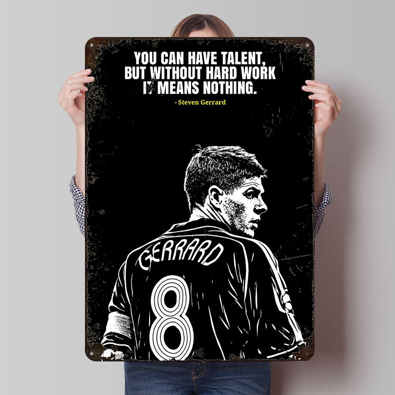 Steven Gerrard Quote Metal Pos - Retro Poster Gaming review and price