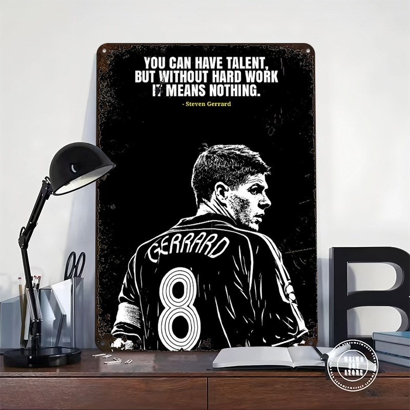 Steven Gerrard Quote Metal Pos - Retro Poster Gaming review and price