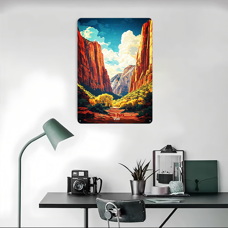 Zion National Park Art Printed - Retro Poster Gaming review and price