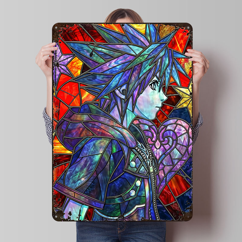 Kingdom Hearts Sora Stained Gl - Retro Poster Gaming review and price