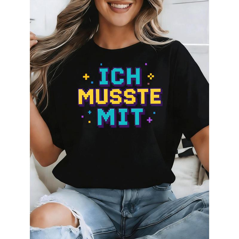 Ich Musste Mit German Meme T-S - Retro Gaming Fonts review and price
