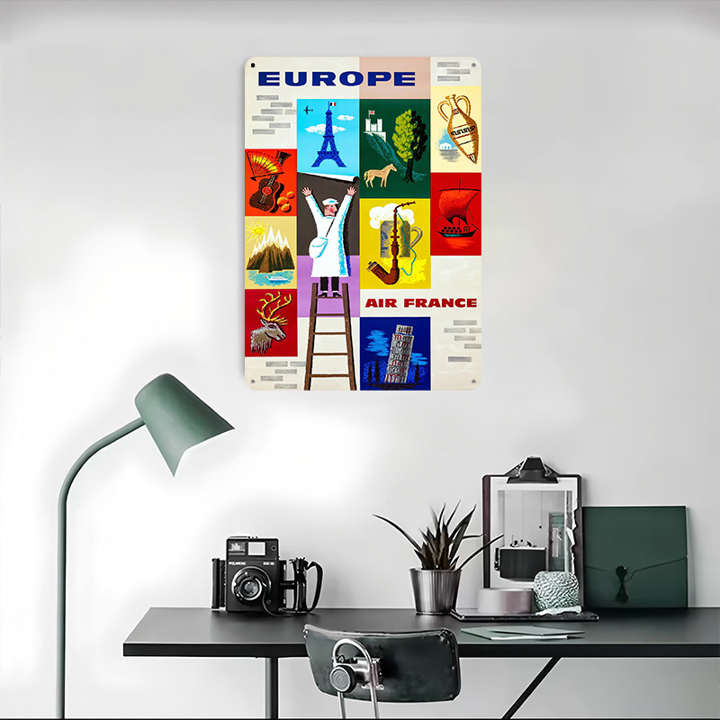 Europe Air France Travel Metal - Retro Gaming France review and price