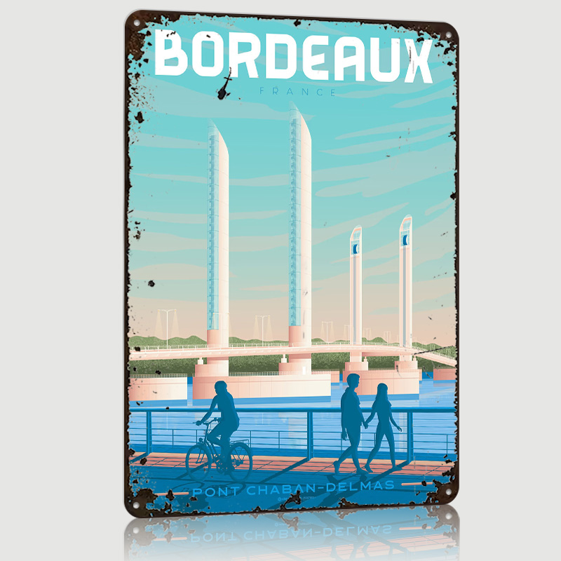 Bordeaux France Metal Poster C - Retro Gaming France review and price