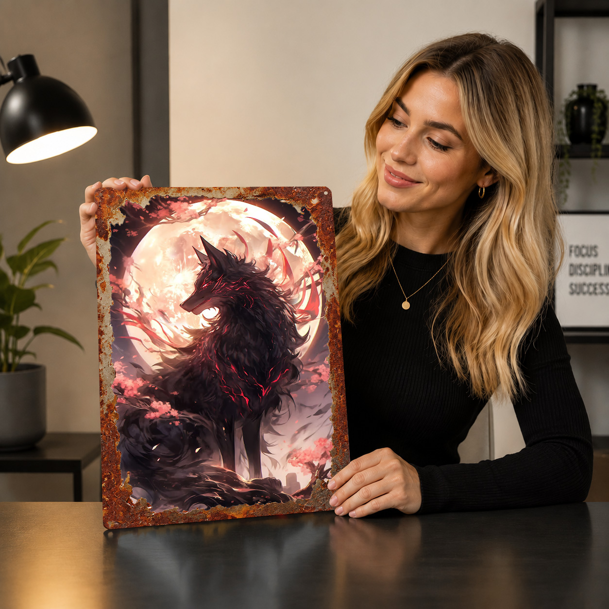 Black Sakura Kitsune 3D Printe - Retro Poster Gaming review and price