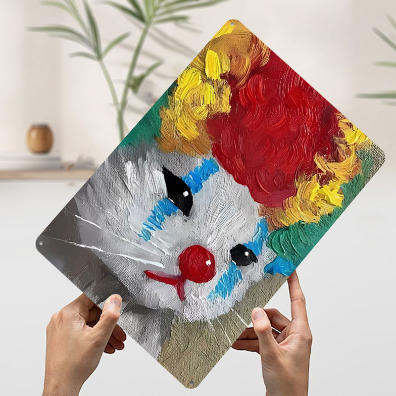 Sad Clown Cat Painting Tinplat - Retro Poster Gaming review and price