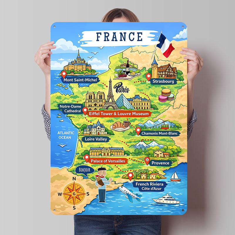 France Travel Map Cartoon Meta - Retro Gaming France review and price