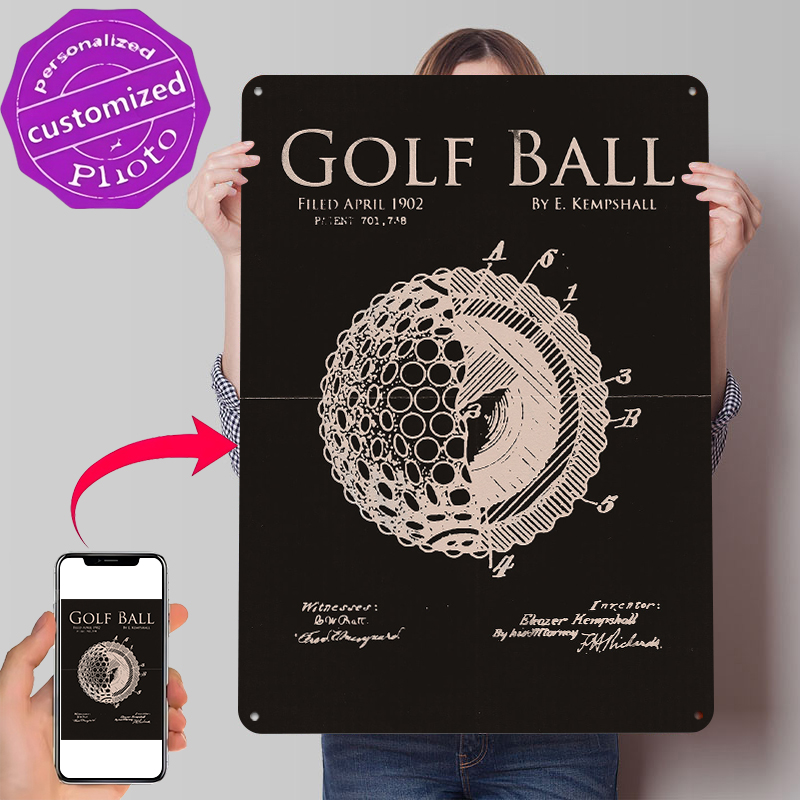 Golf Ball Patent Drawing Metal - Retro Poster Gaming review and price