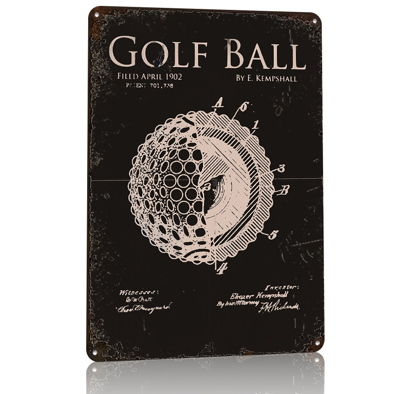 Golf Ball Patent Drawing Metal - Retro Poster Gaming review and price